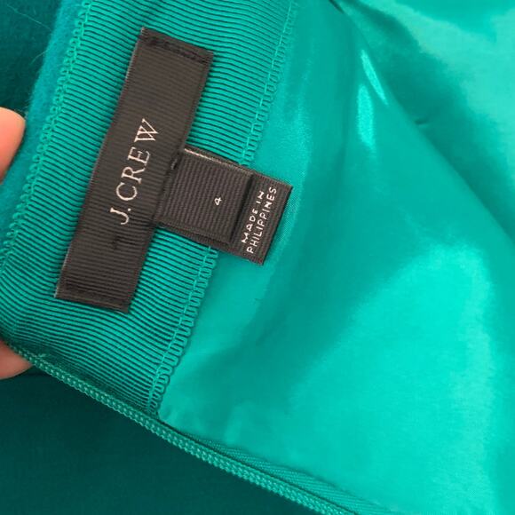 J. Crew Green Felted Wool Mini Skirt Size 4 - Picture 5 of 5